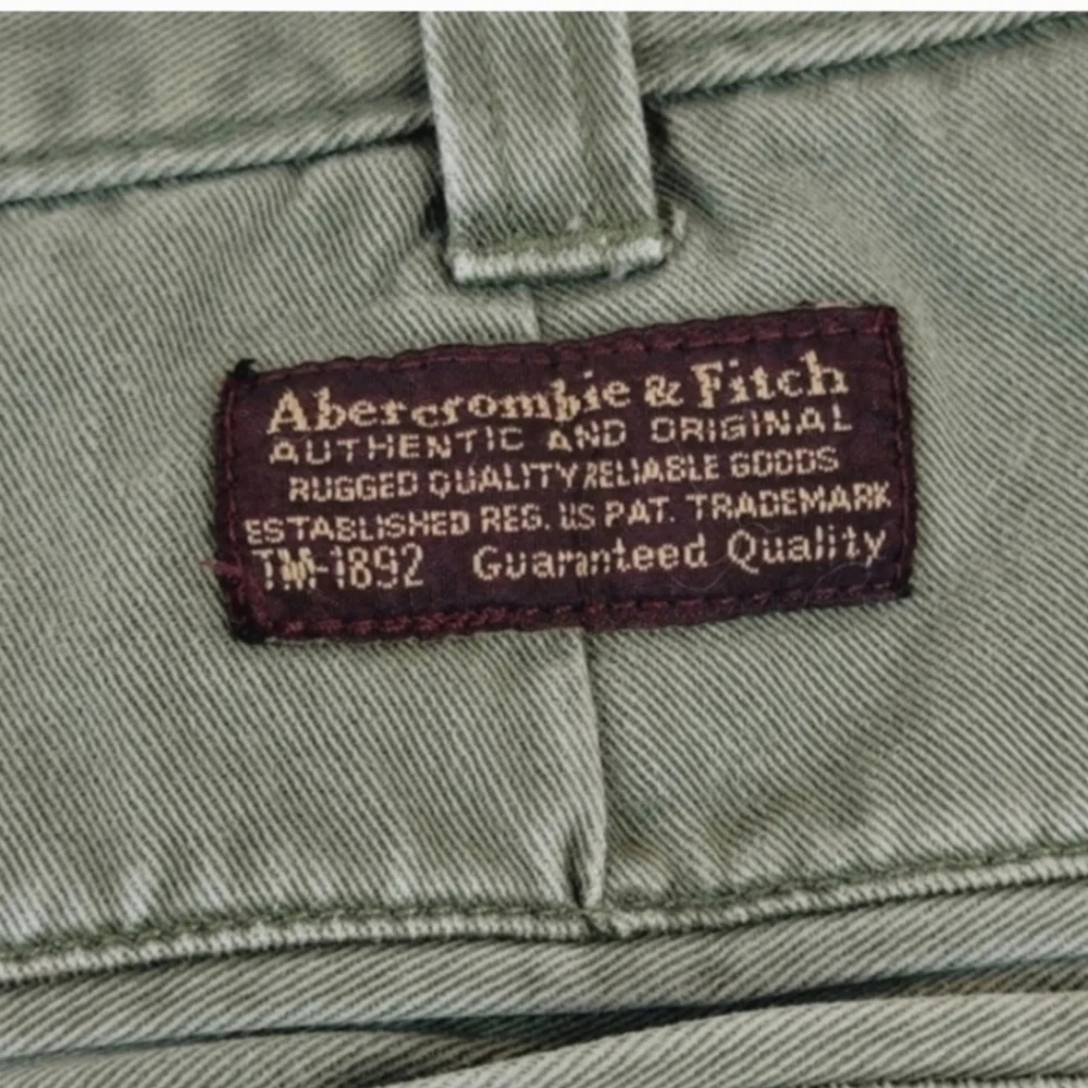 ABERCROMBIE & FITCH Cotton Green Shorts Size 34 90's Vintage - Picture 3 of 5